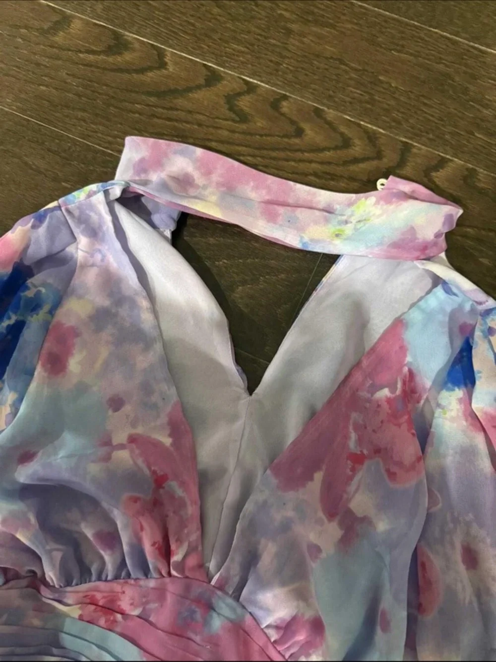 Zara Watercolor blouse - Pink, Lavender & Blue - Picture 3 of 3